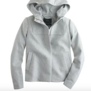 NWT Womens Jcrew Heather Gray Hooded Coat, size 4